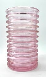 Mid century vase Murano glass pink ribbed Onda by Sergio Asti for Amolfo Cambio 1970s