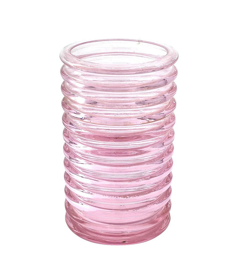 Mid century vase Murano glass pink ribbed Onda by Sergio Asti for Amolfo Cambio 1970s