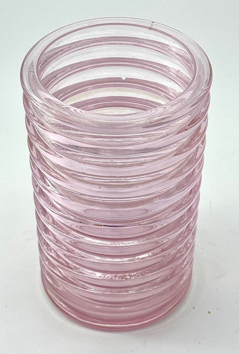 Mid century vase Murano glass pink ribbed Onda by Sergio Asti for Amolfo Cambio 1970s