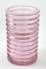 Mid century vase Murano glass pink ribbed Onda by Sergio Asti for Amolfo Cambio 1970s