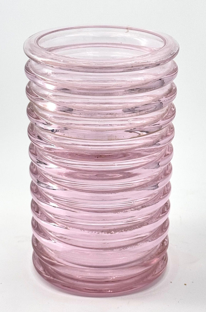 Mid century vase Murano glass pink ribbed Onda by Sergio Asti for Amolfo Cambio 1970s