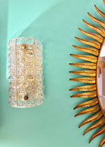 Mid Century wall sconces Orrefors glass by Carl Fagerlund for Lyfa 1960s