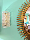 Mid Century wall sconces Orrefors glass by Carl Fagerlund for Lyfa 1960s