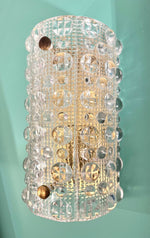 Mid Century wall sconces Orrefors glass by Carl Fagerlund for Lyfa 1960s