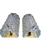 Mid Century wall sconces Orrefors glass by Carl Fagerlund for Lyfa 1960s