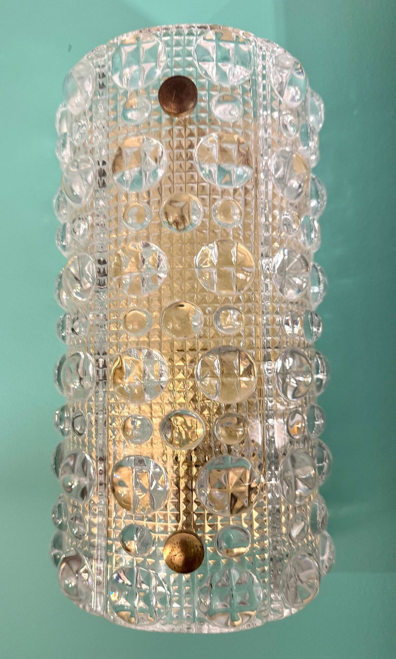 Mid Century wall sconces Orrefors glass by Carl Fagerlund for Lyfa 1960s