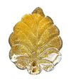 Pair of Mid Century Orrefors glass and brass leaf wall sconces by Reijmyre