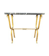 Mid century console table gilt wrought iron with Nero Marquina marble top - Spanish - 1950s
