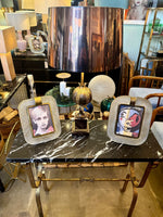 Mid century console table gilt wrought iron with Nero Marquina marble top - Spanish - 1950s