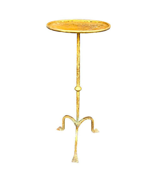 Mid century side table martini table gilt wrought iron 1950s Spanish