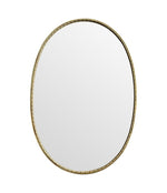 Mid Century Mirror Italian brass framed oval mirror with beaded edge - Mid Century Mirrors