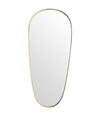 An orignal 1950s Italian shield mirror with lovely oval shaped brass frame and orignal plate