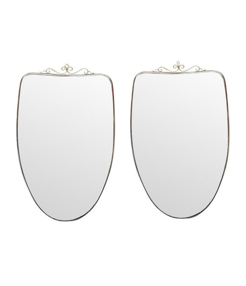 Pair 1960s Italian Shield Mirrors - Mid Century Mirrors - Ed Butcher Antiques