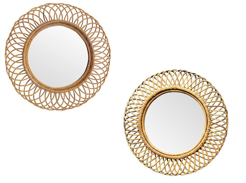 Bamboo Mirrors 1970s Italian by Franco Albini