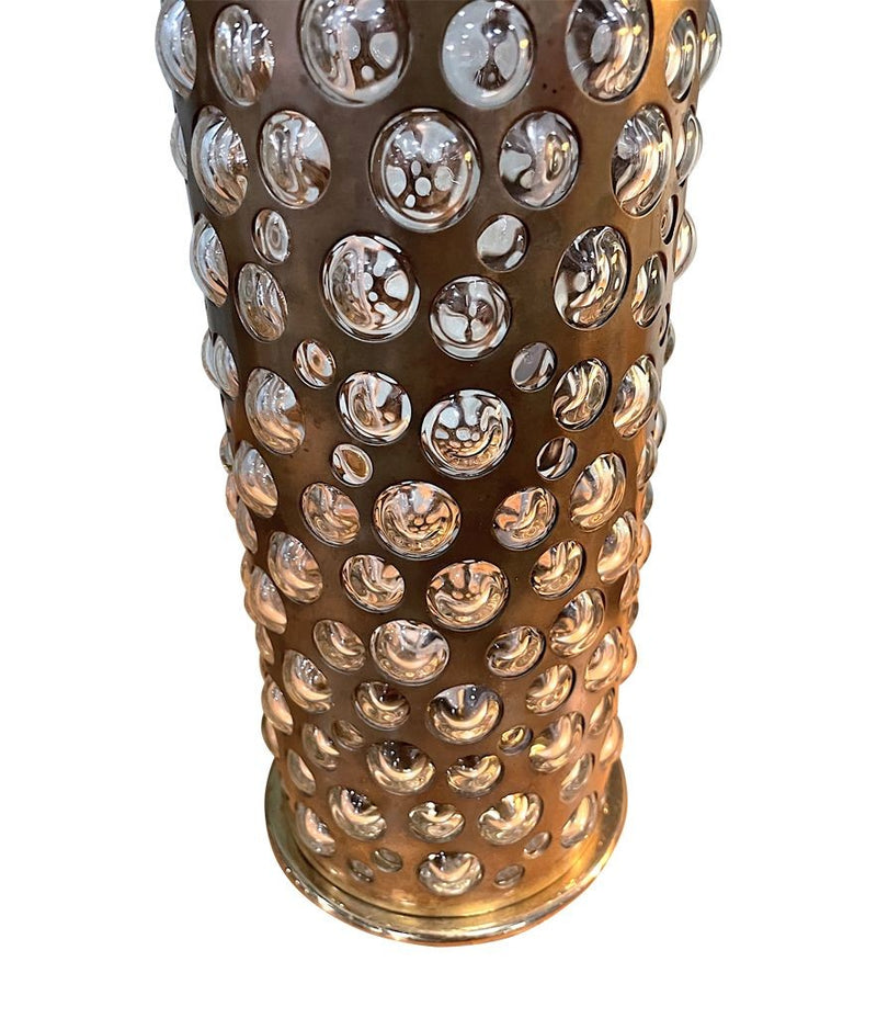 1960s Glass & Brass Lamp - Rupert Nikoll - Mid Century Lighting - Ed Butcher Antiques