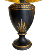 Mid century table lamps black ceramic gilt painted in a classical style - Mid Century Lighting - 1970's table lamps