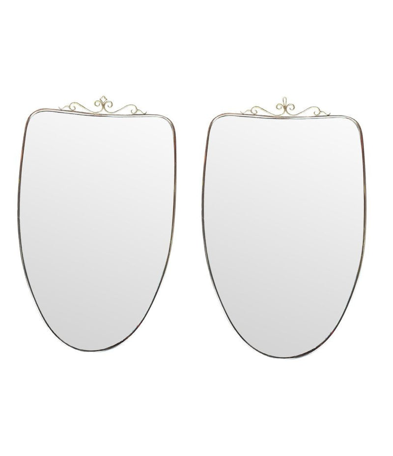 Pair 1960s Italian Shield Mirrors - Mid Century Mirrors - Ed Butcher Antiques