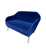 1950s Italian Sofa Blue Velvet - Vintage sofa - Ed Butcher Antiques 