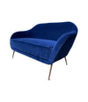 1950s Italian Sofa Blue Velvet - Vintage sofa - Ed Butcher Antiques 