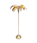 Palm tree lamp - palm tree floor lamp - gold palm tree lamp - palm floor lamp - vintage palm tree floor lamp - antique gold palm leaf floor lamp - Ed Butcher Antiques - Antique Shop London