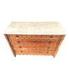 1920S FRENCH FAUX BAMBOO FOUR-DRAWER CHEST OF DRAWERS WITH ORIGNAL MARBLE TOP