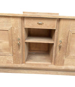 1930S BLEACHED OAK CREDENZA BY GASTON POISSON WITH ORIGINAL BRASS DETAILING