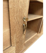 1930S BLEACHED OAK CREDENZA BY GASTON POISSON WITH ORIGINAL BRASS DETAILING