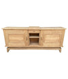 1930S BLEACHED OAK CREDENZA BY GASTON POISSON WITH ORIGINAL BRASS DETAILING