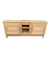 1930S BLEACHED OAK CREDENZA BY GASTON POISSON WITH ORIGINAL BRASS DETAILING