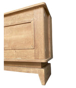 1930S BLEACHED OAK CREDENZA BY GASTON POISSON WITH ORIGINAL BRASS DETAILING