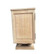 1940S OAK SIDE CABINET BY CHARLES DUDOUYT WITH CARVED GEOMETRIC FRONT DOORS