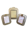 1940S BAROVIER AND TOSO MURANO GLASS PICTURE FRAME WITH BRASS DETAILING