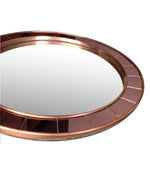 1950S CRISTAL ARTE MIRROR WITH ROSE MIRRORED SURROUND AND COPPER FRAME