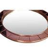 1950S CRISTAL ARTE MIRROR WITH ROSE MIRRORED SURROUND AND COPPER FRAME