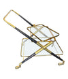 1950S CESARE LACCA BRASS AND BLACK LACQUER BAR TROLLEY WITH REMOVABLE TRAY