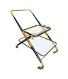 1950S CESARE LACCA BRASS AND BLACK LACQUER BAR TROLLEY WITH REMOVABLE TRAY