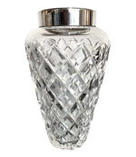 1950S CRYSTAL VAL SAINT LAMBERT COCKTAIL SHAKER WITH SILVER PLATED TOP