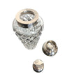 1950S CRYSTAL VAL SAINT LAMBERT COCKTAIL SHAKER WITH SILVER PLATED TOP