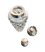 1950S CRYSTAL VAL SAINT LAMBERT COCKTAIL SHAKER WITH SILVER PLATED TOP