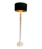 1950S FRENCH CARVED WOODED FLOOR LAMP IN THE STYLE OF CHARLES DUDOUYT
