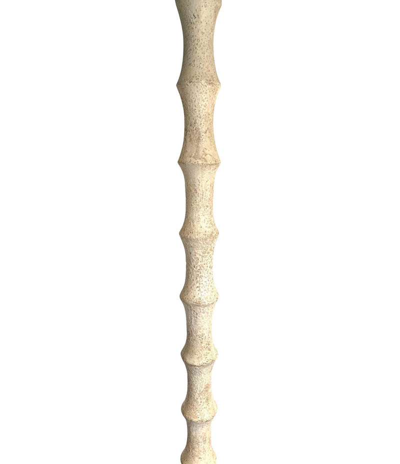 1950S FRENCH CARVED WOODED FLOOR LAMP IN THE STYLE OF CHARLES DUDOUYT