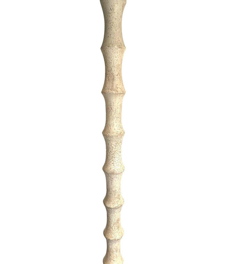 1950S FRENCH CARVED WOODED FLOOR LAMP IN THE STYLE OF CHARLES DUDOUYT
