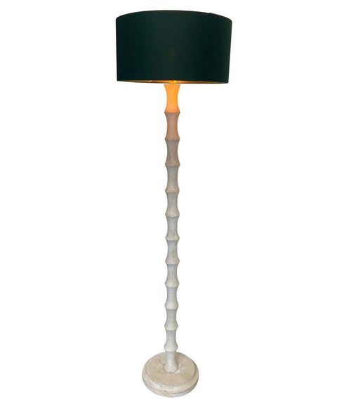 1950S FRENCH CARVED WOODED FLOOR LAMP IN THE STYLE OF CHARLES DUDOUYT