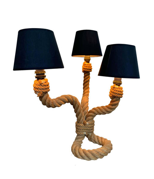  1950S FRENCH RIVIERA ROPE TABLE LAMP BY ADRIEN AUDOUX AND FRIDA MINET