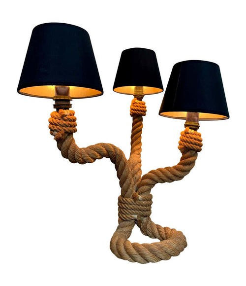  1950S FRENCH RIVIERA ROPE TABLE LAMP BY ADRIEN AUDOUX AND FRIDA MINET