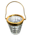 1950S VAL ST LAMBERT CRYSTAL AND GOLD-PLATED COCKTAIL SHAKER AND ICE BUCKET