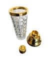 1950S VAL ST LAMBERT CRYSTAL AND GOLD-PLATED COCKTAIL SHAKER AND ICE BUCKET