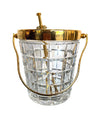 1950S VAL ST LAMBERT CRYSTAL AND GOLD-PLATED COCKTAIL SHAKER AND ICE BUCKET