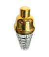 1950S VAL ST LAMBERT CRYSTAL AND GOLD-PLATED COCKTAIL SHAKER AND ICE BUCKET