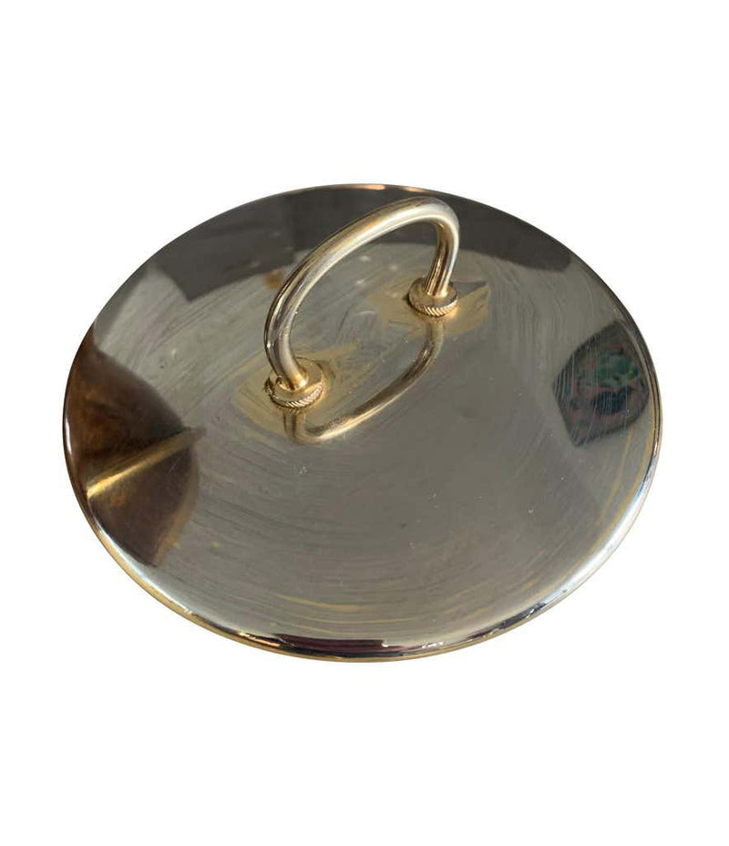 1960S ALDO TURO LACQUERED GOATSKIN ICE BUCKET WITH GILT METAL HANDLE AND TOP
